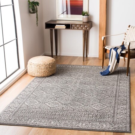 Safavieh 5 ft. 3 in. x 7 ft. 6 in. Tulum Rectangle Power Loomed Area Rug Dark Grey & Ivory TUL264F-5